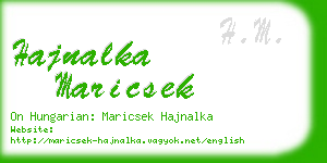 hajnalka maricsek business card